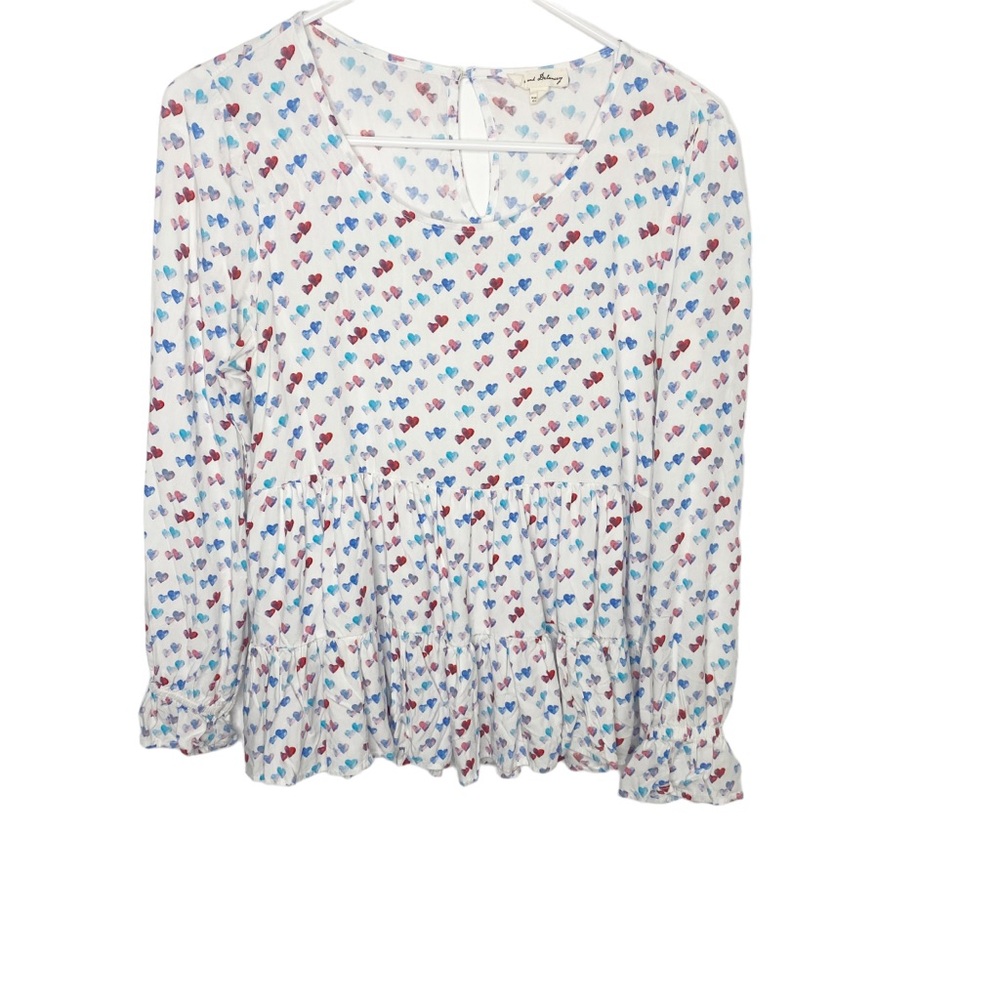 Jane & Delancey heart peplum top size small L